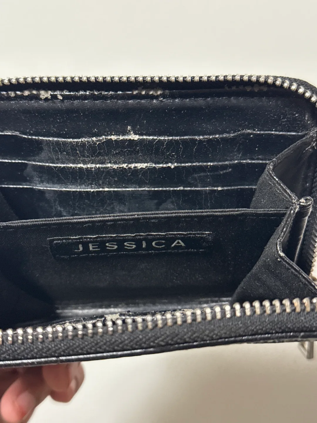 Jessica Black Crocodile-Embossed Zip-Around Wallet image indicator(3)