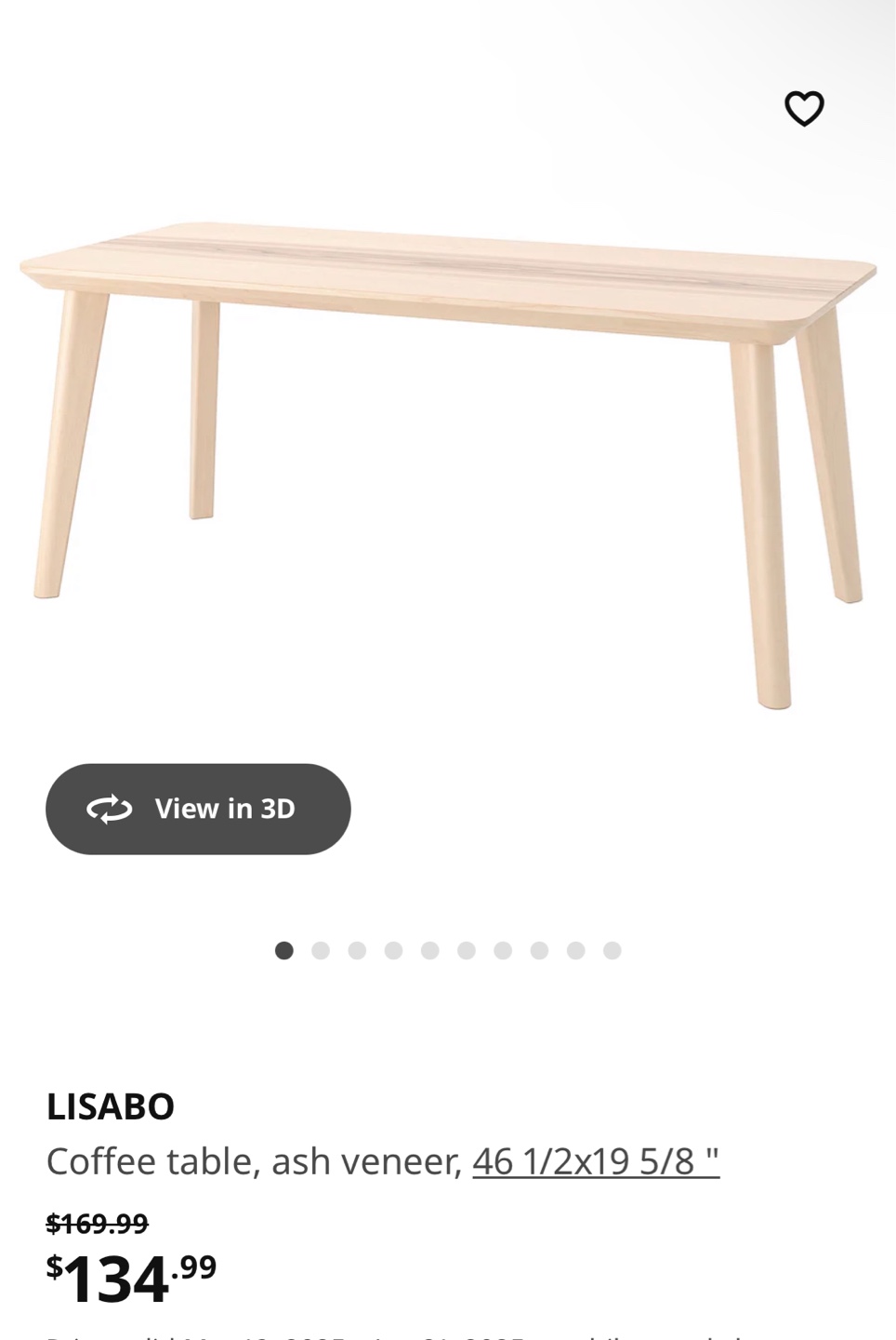 LISABO Coffee Table - Ash Veneer