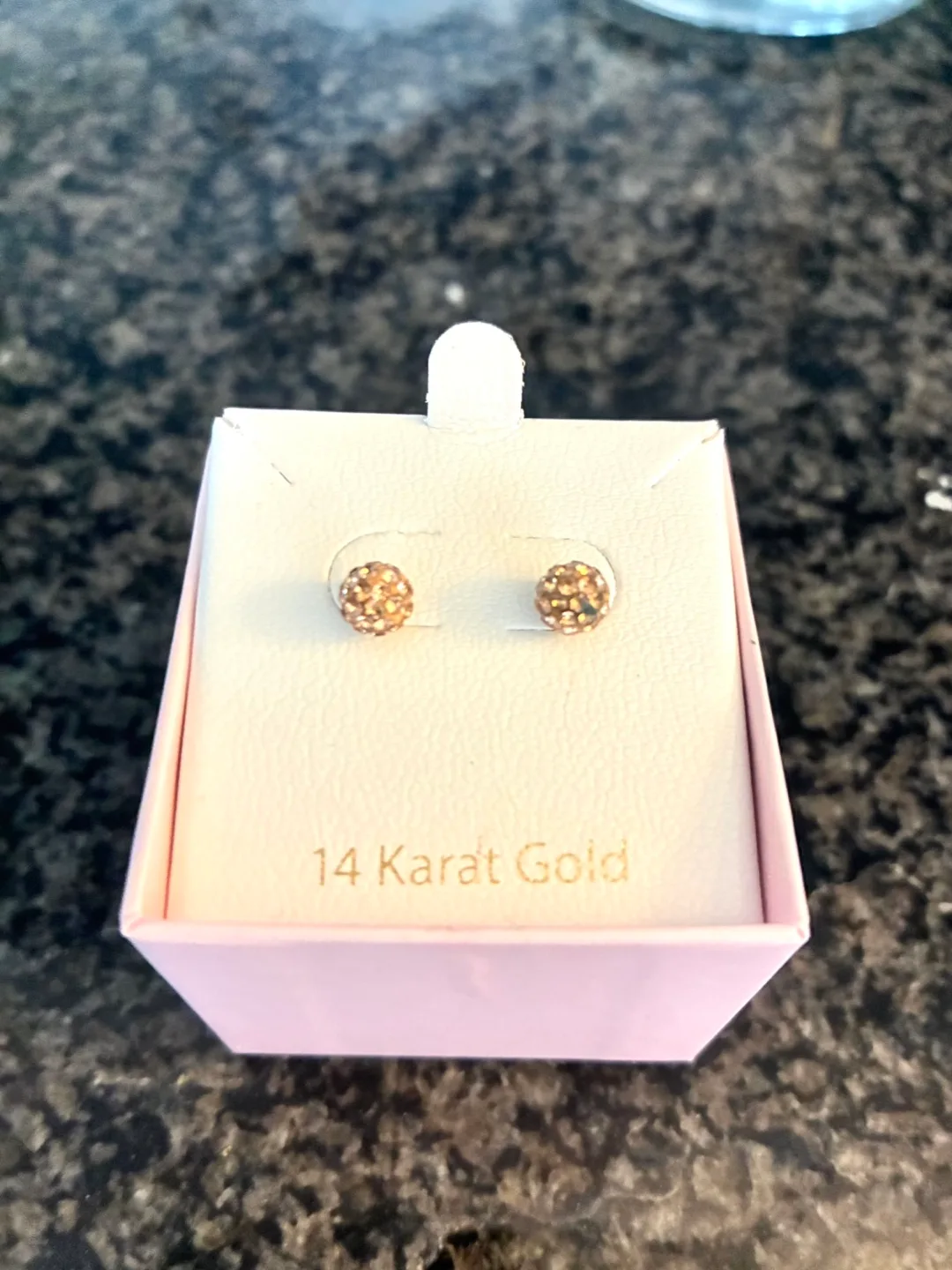 14K solid Gold Stud Earrings with Cubic Zirconia image indicator(4)