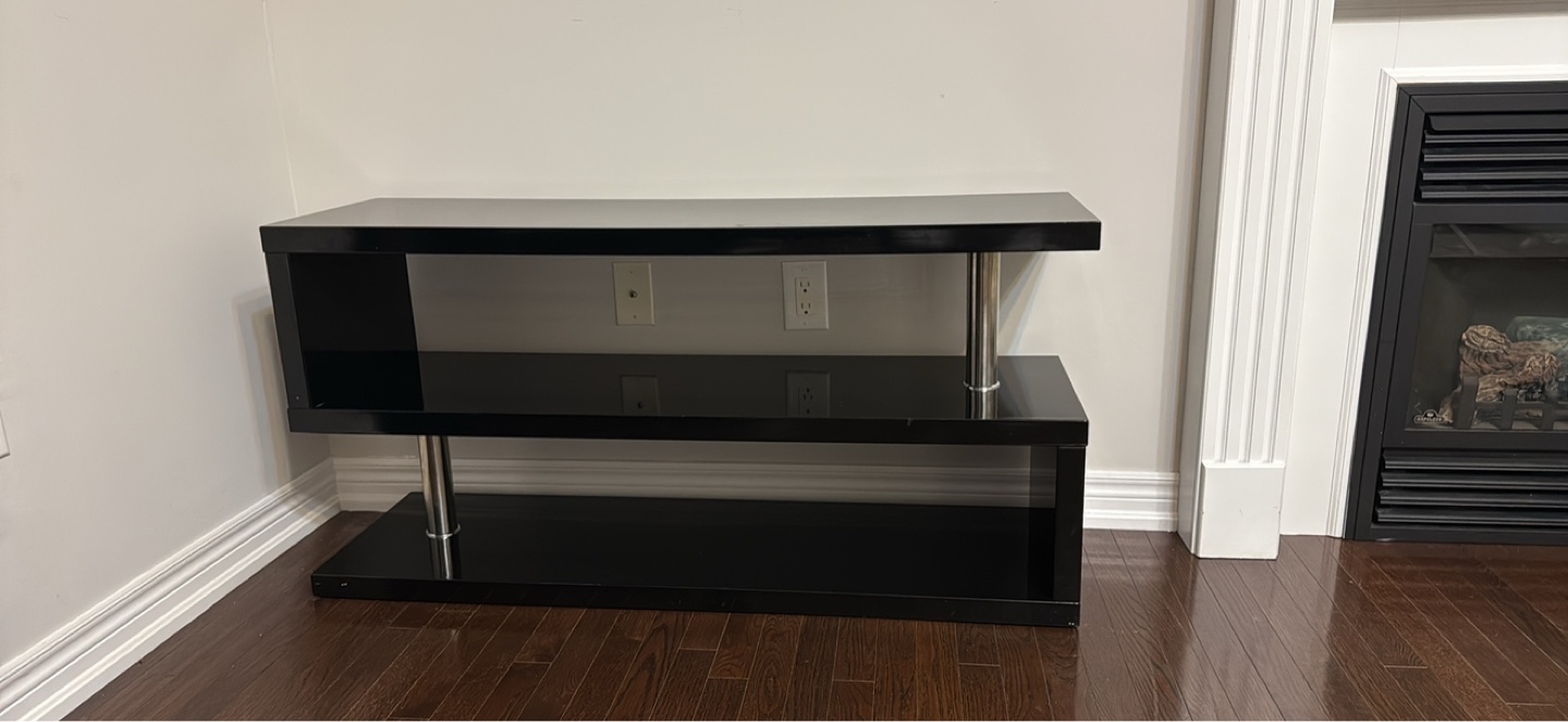 Black Two-Tier Entertainment Stand