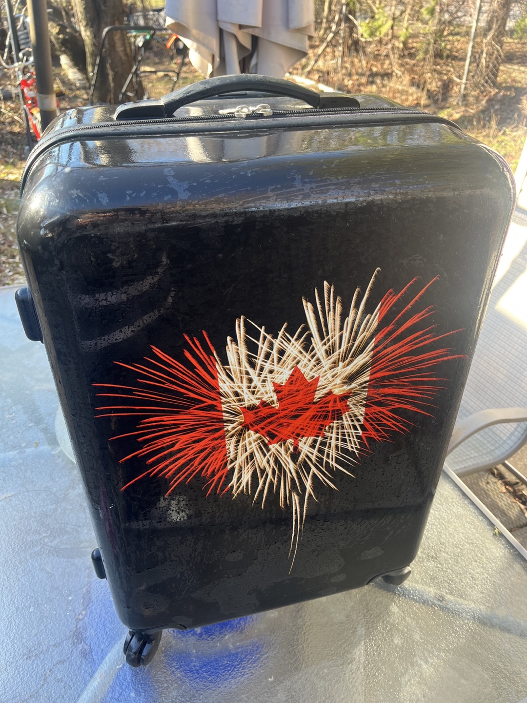 Carry-on Suitcase with Canadian Fireworks Design - photo 2