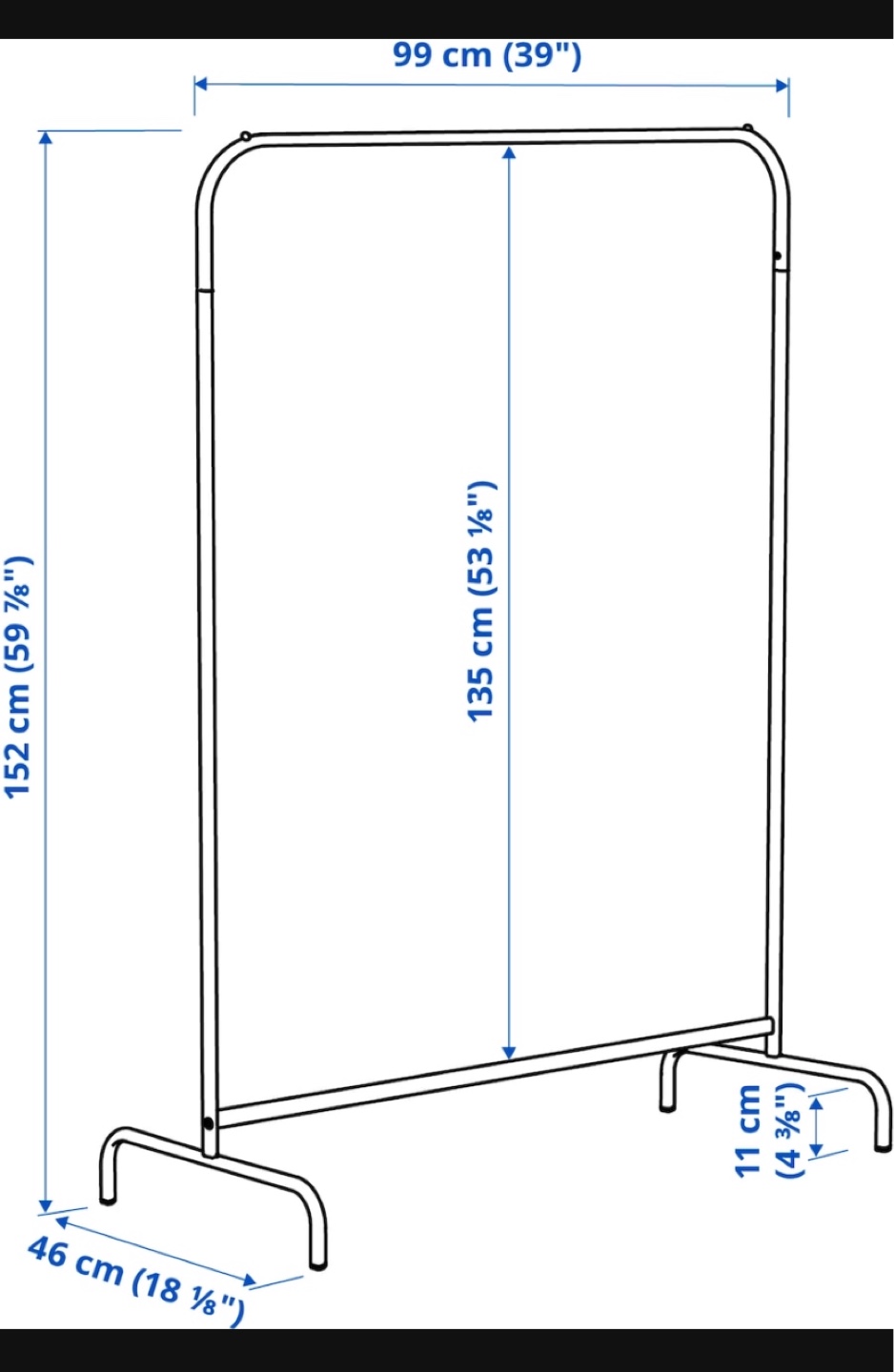 IKEA White Metal Clothing Rack - photo 2