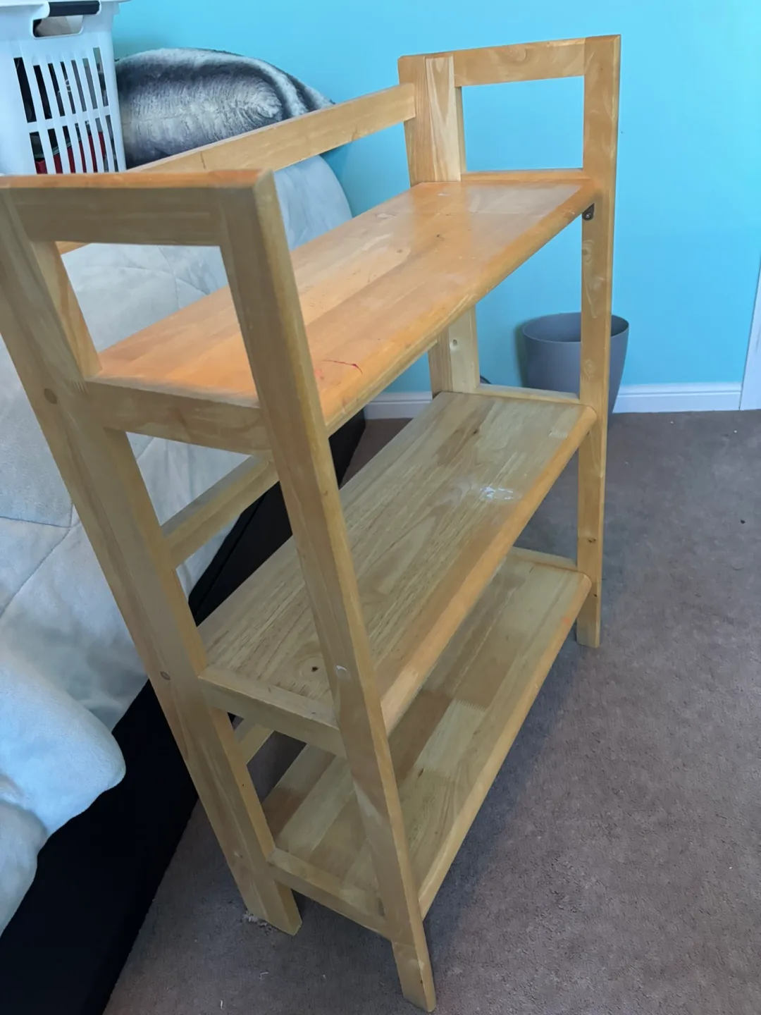 Folding Three-shelf wooden bookcase image indicator(2)