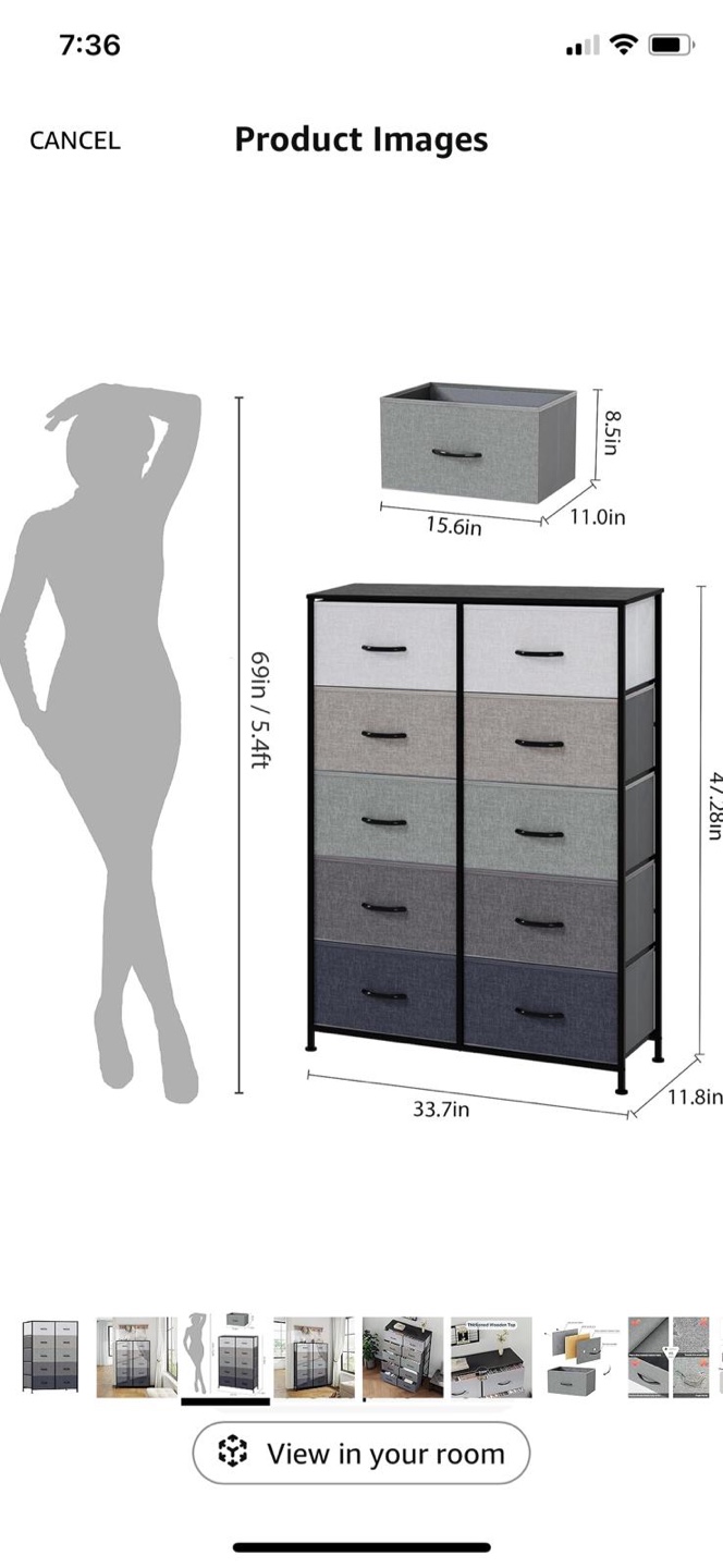 Ten-Drawer Fabric Storage Organizer