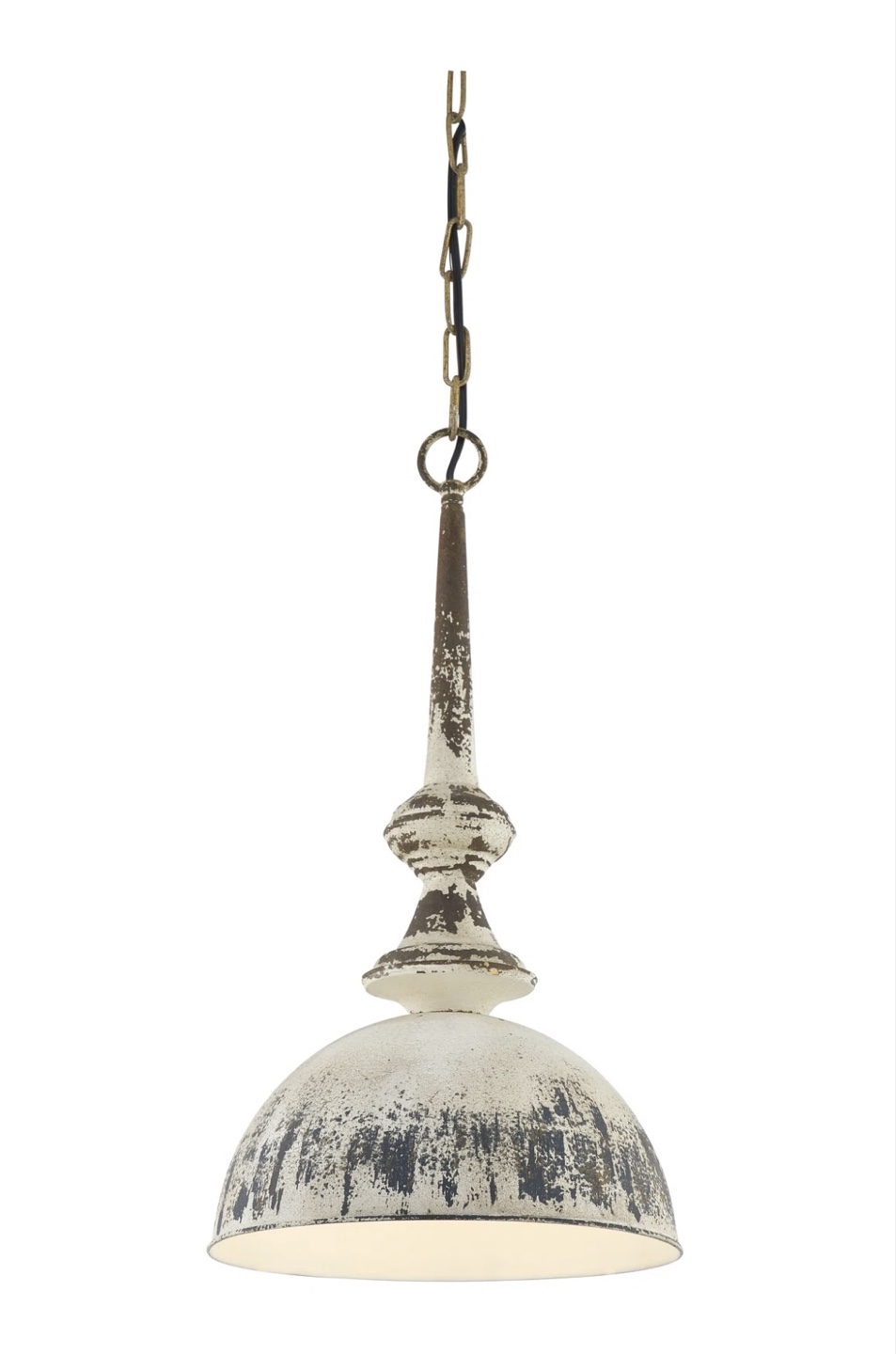 Distressed White Pendant Light Fixture