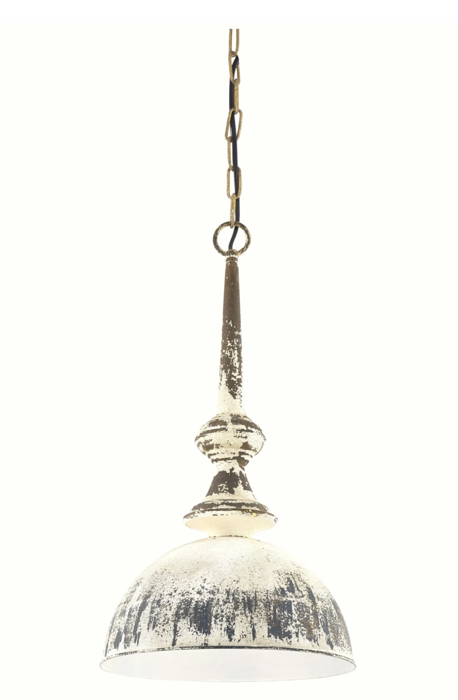 Distressed White Pendant Light Fixture - photo 2