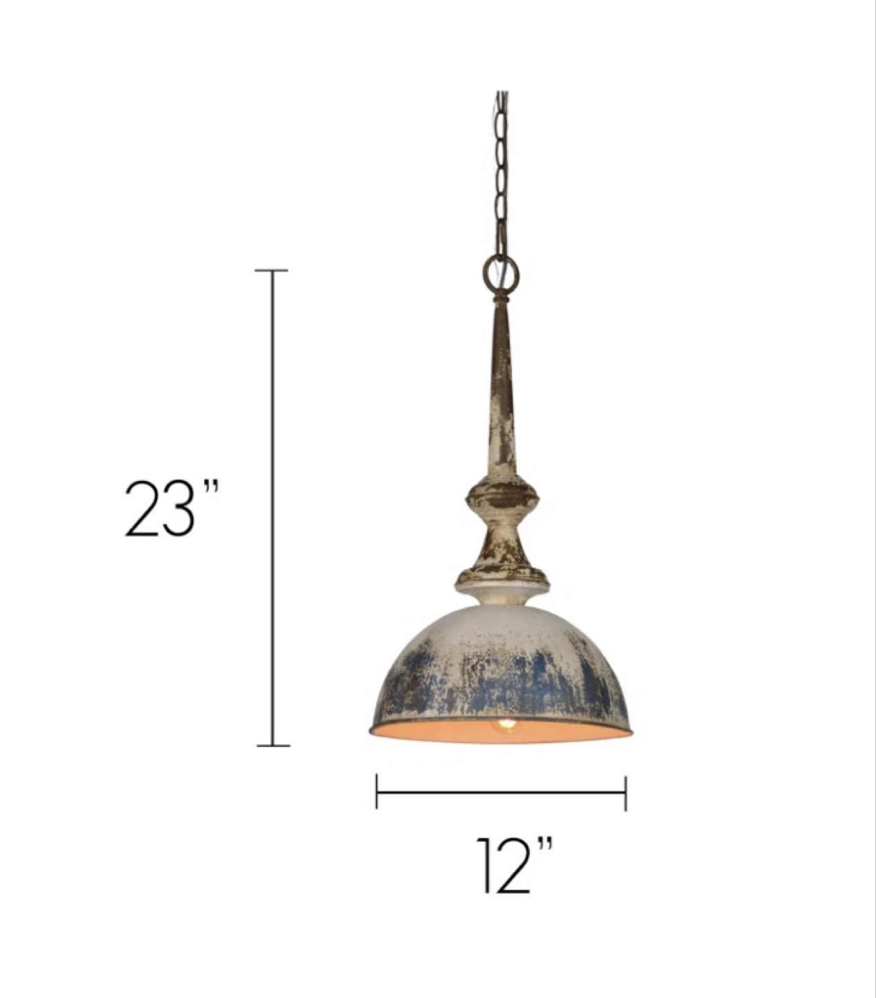 Distressed White Pendant Light Fixture - photo 4