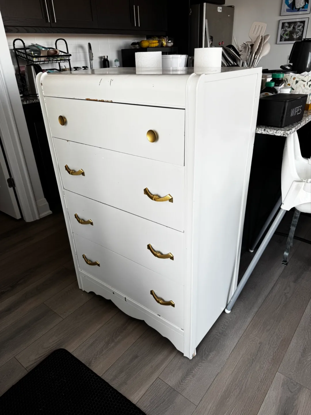 Vintage White Chest of Drawers - Solid Wood image indicator(2)