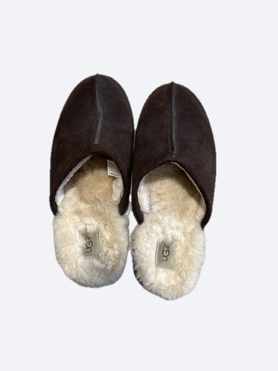 UGG Men's Brown Suede Slippers - Size 12