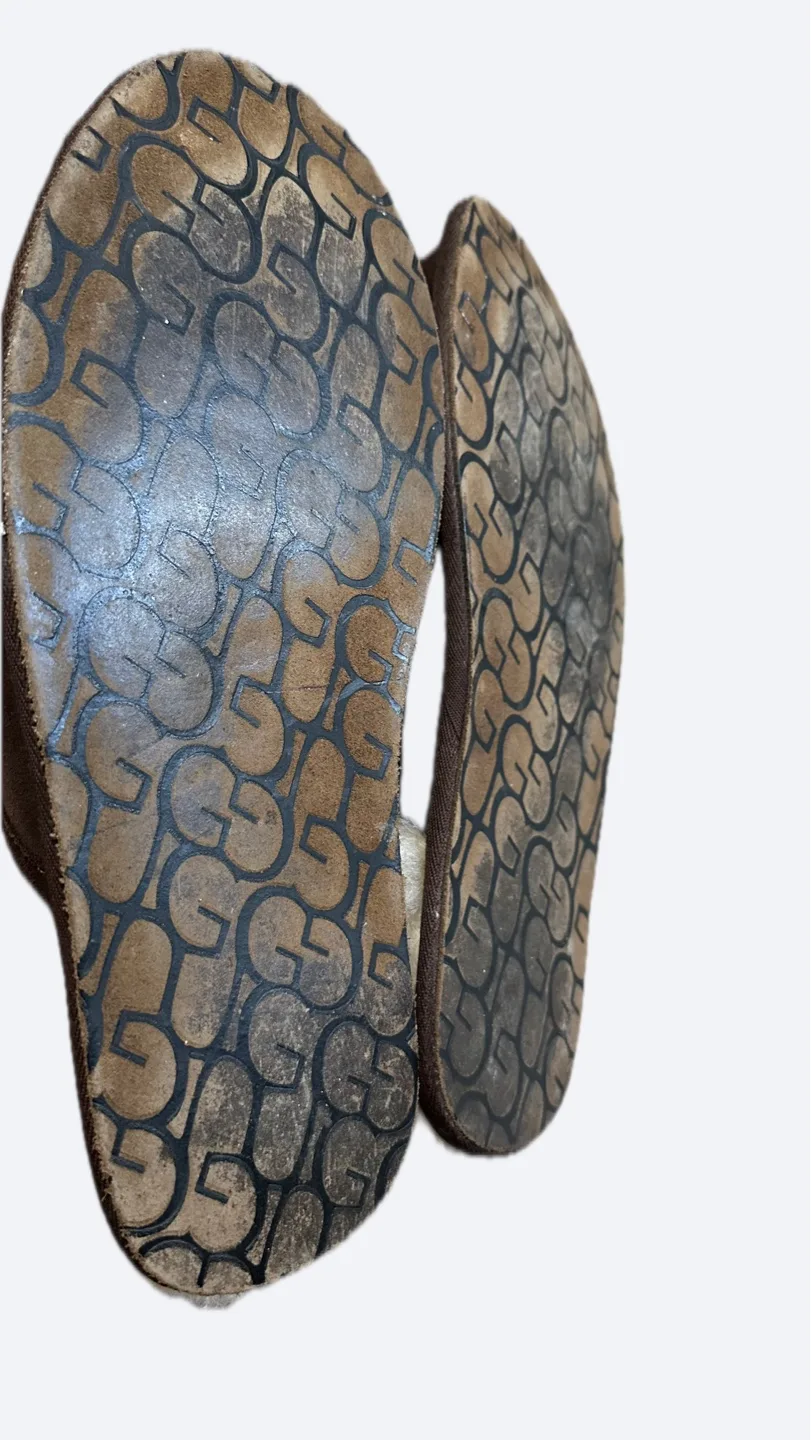 UGG Men's Brown Suede Slippers - Size 12 image indicator(3)