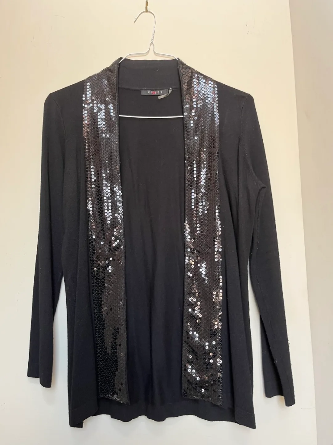 Black sequined cardigan size Medium thumbnail