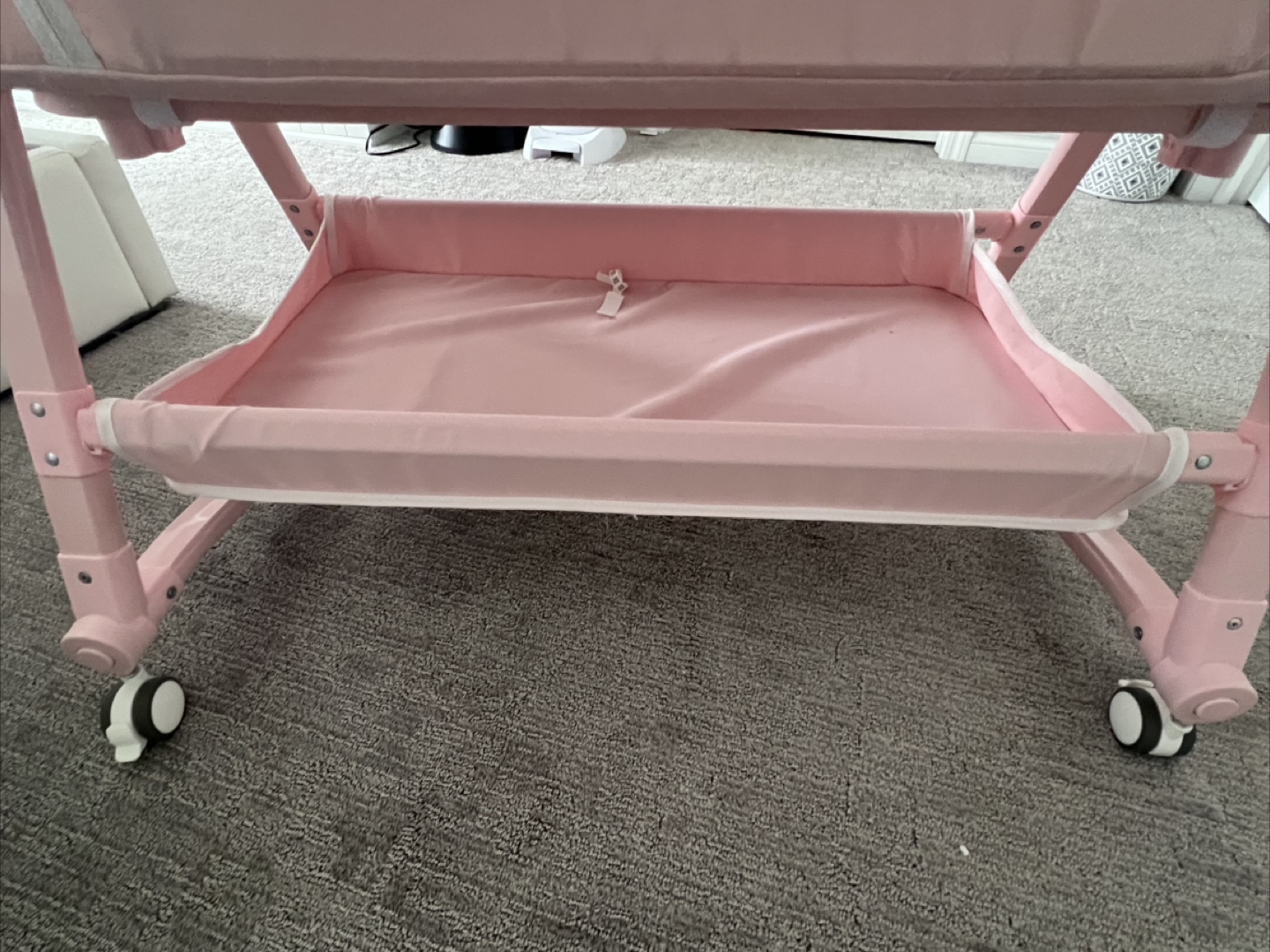 Pink Baby Bassinet with Storage Shelf and changing table - photo 5