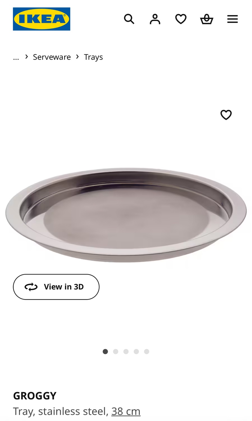 IKEA GROGGY Stainless Steel Tray