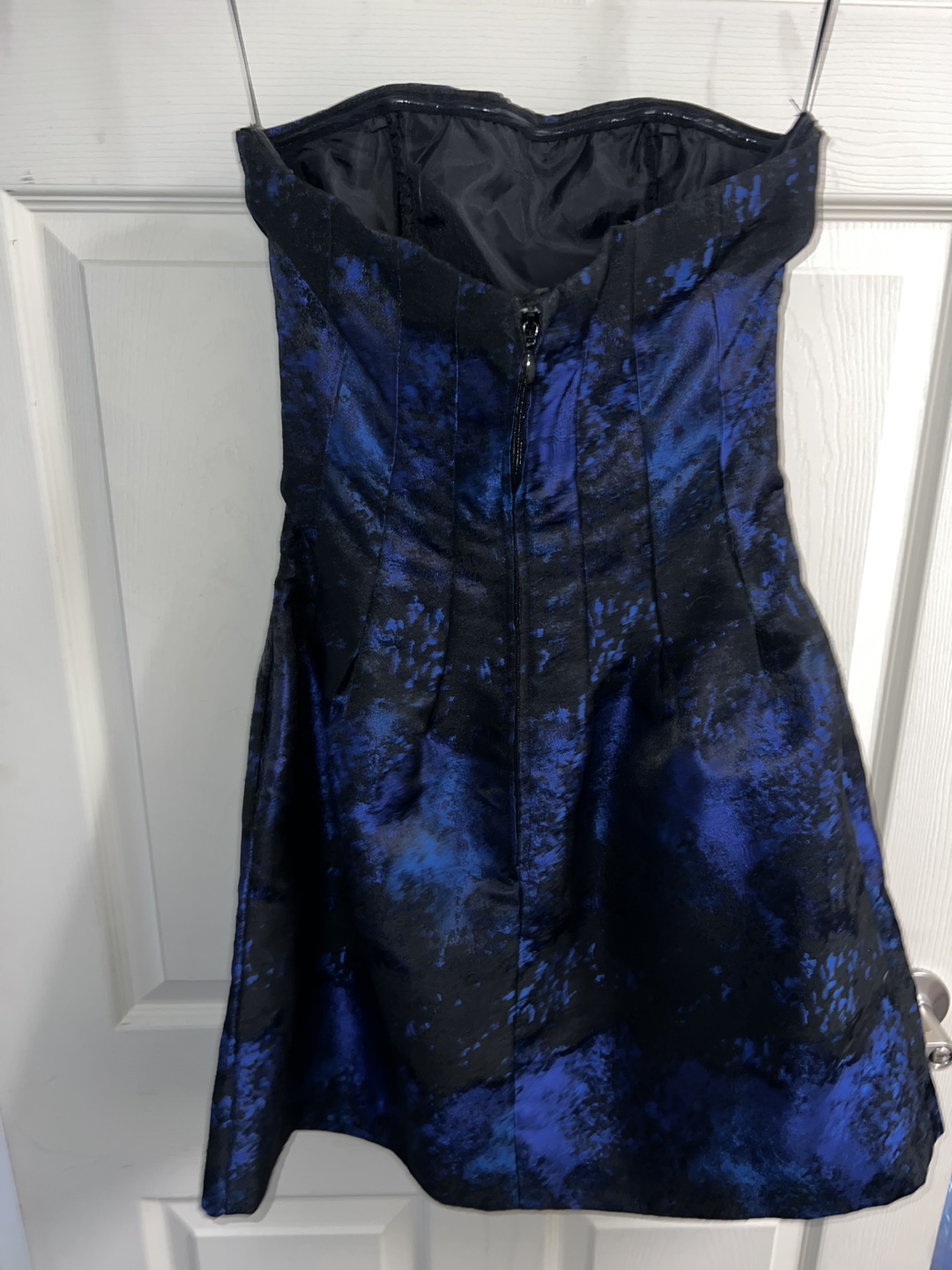 H&M Blue and Black Strapless Mini Dress Size 6 - photo 3