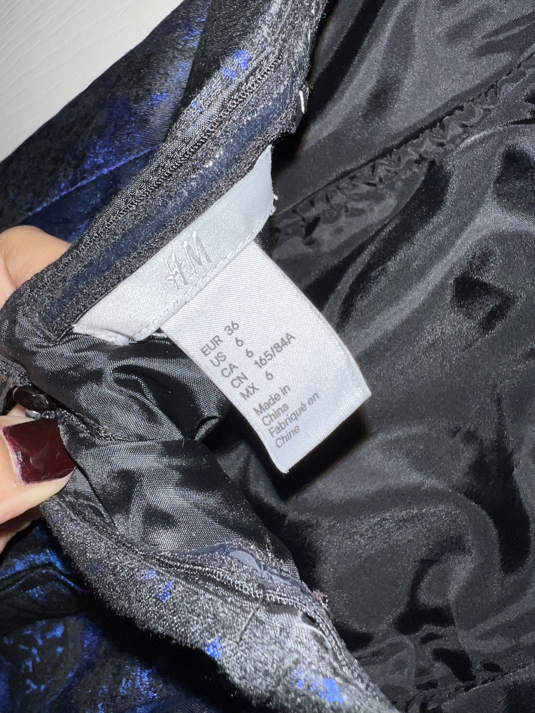 H&M Blue and Black Strapless Mini Dress Size 6 - photo 4