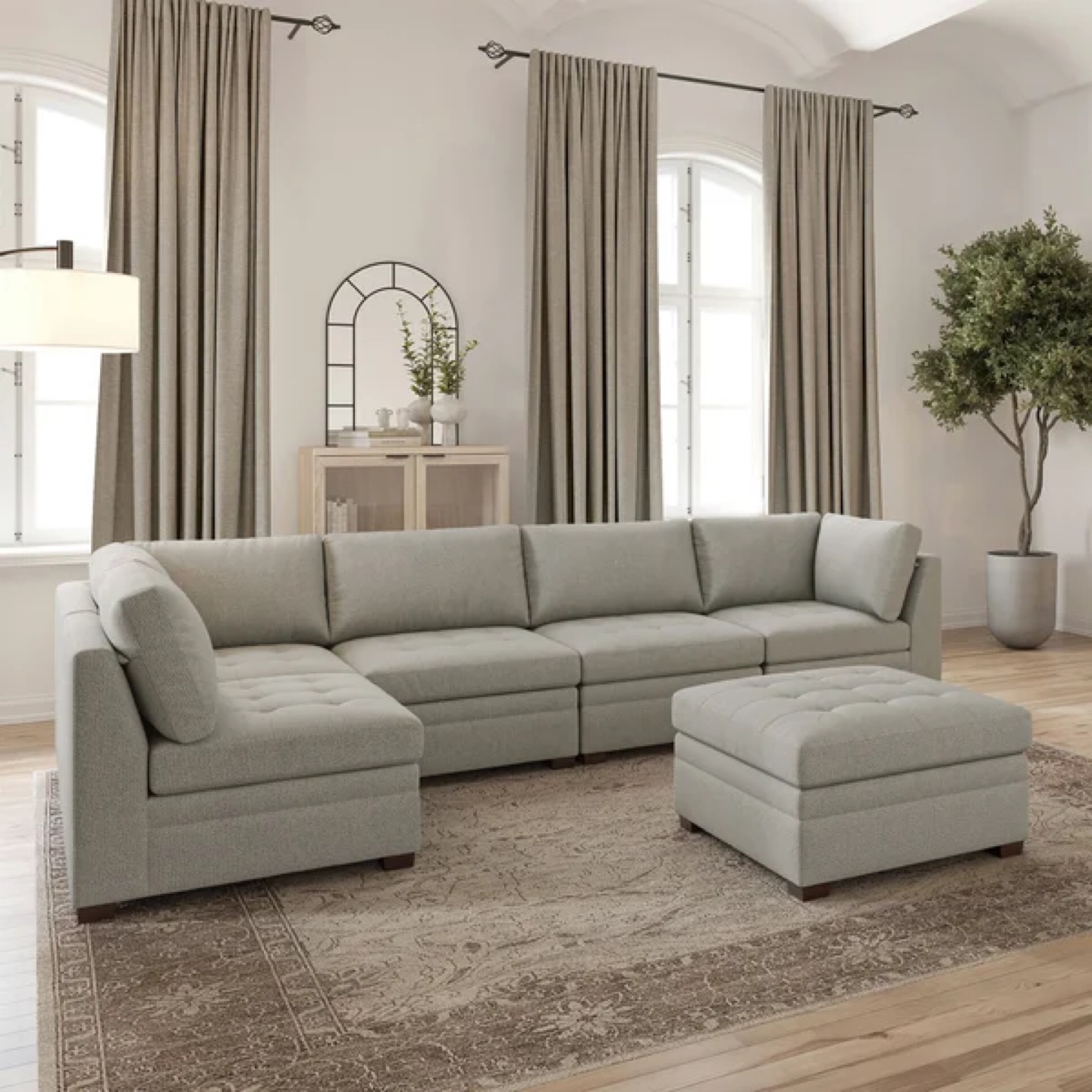 Thomasville 6-Piece Modular Sectional Sofa with Ottoman