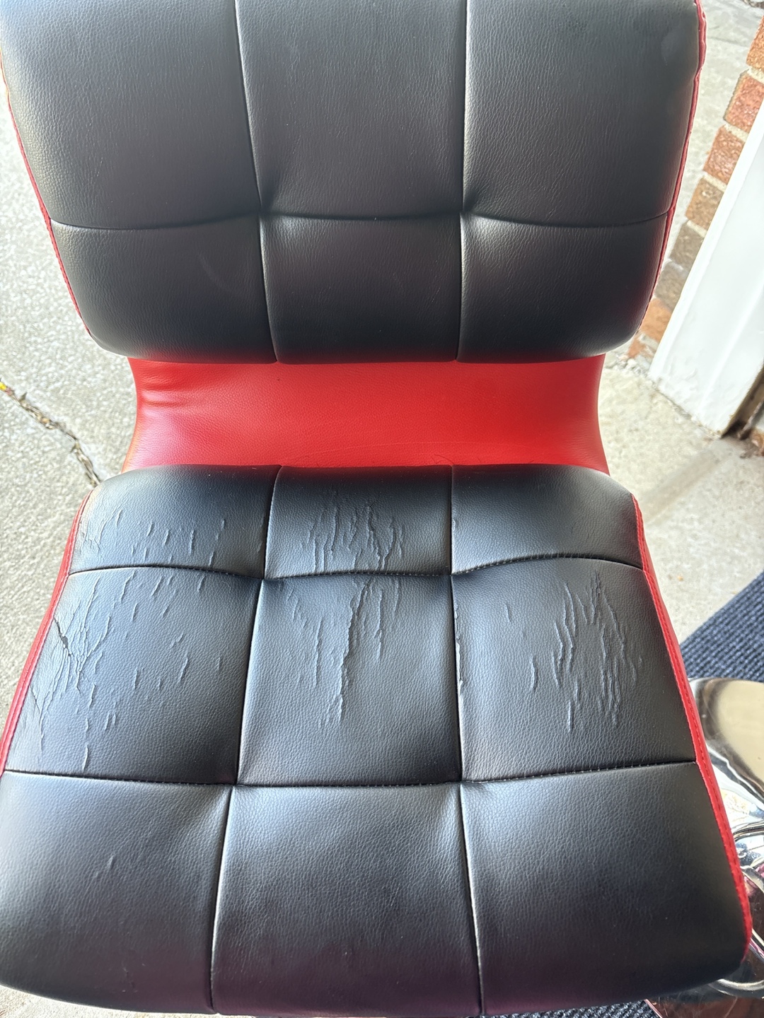 Pair of Red and Black Bar Stools - photo 3