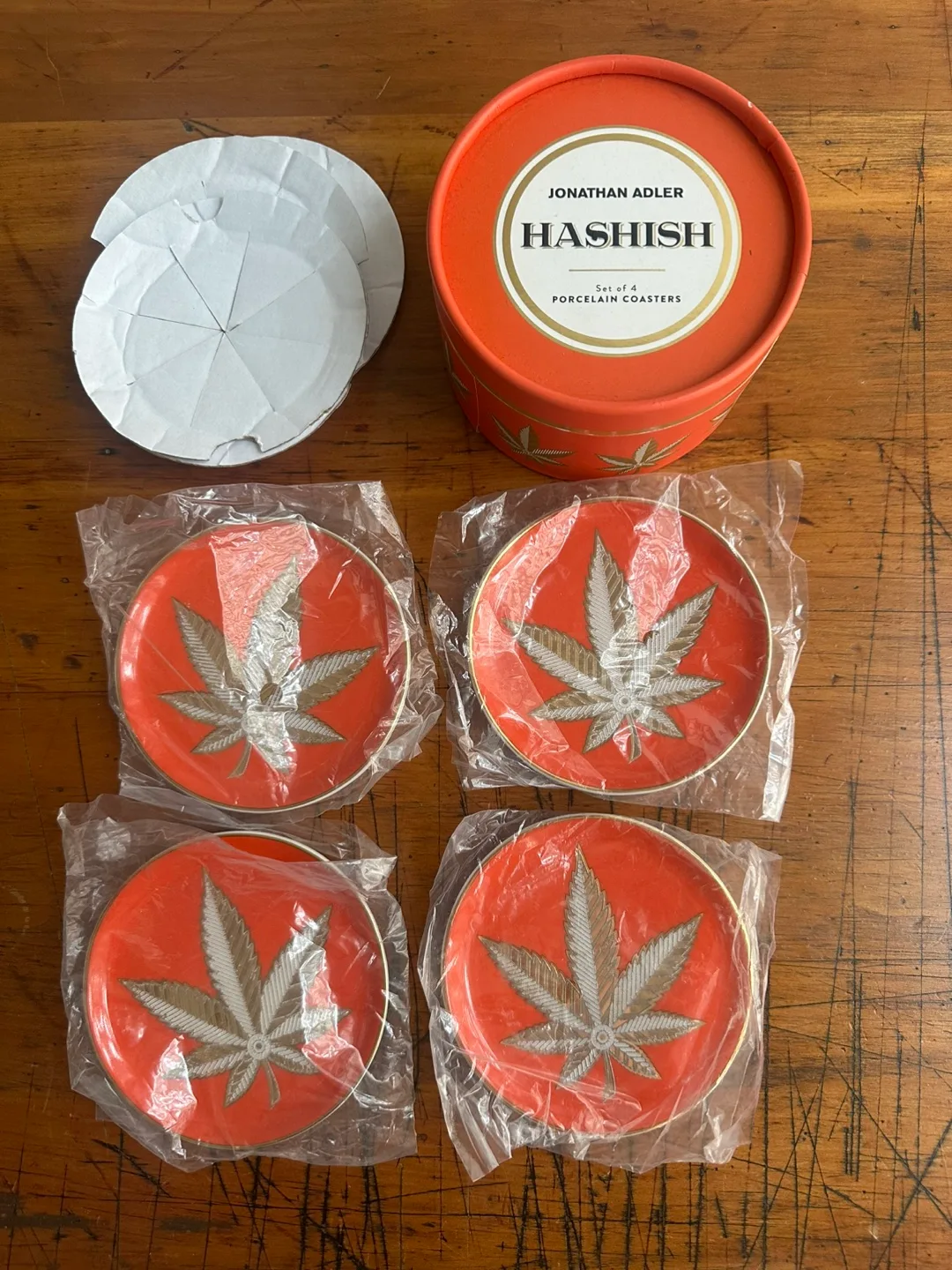 Jonathan Adler Hashish Porcelain Coasters - Set of 4 thumbnail