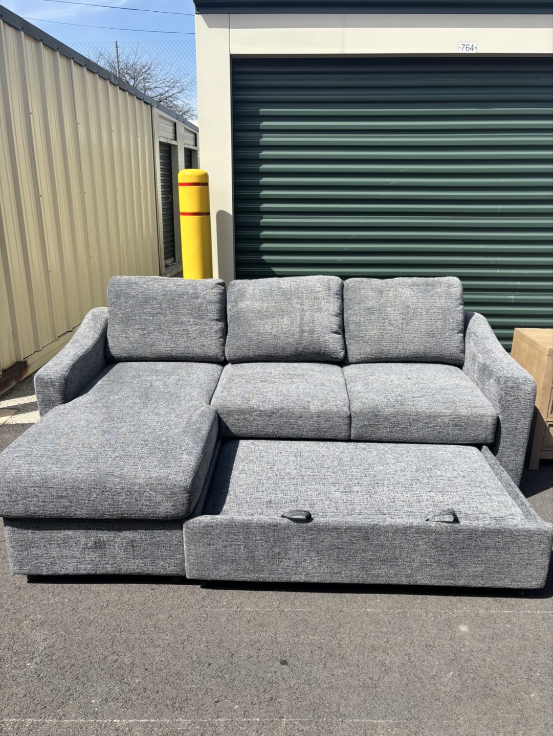 Gray Sectional Sofa with Storage - photo 3