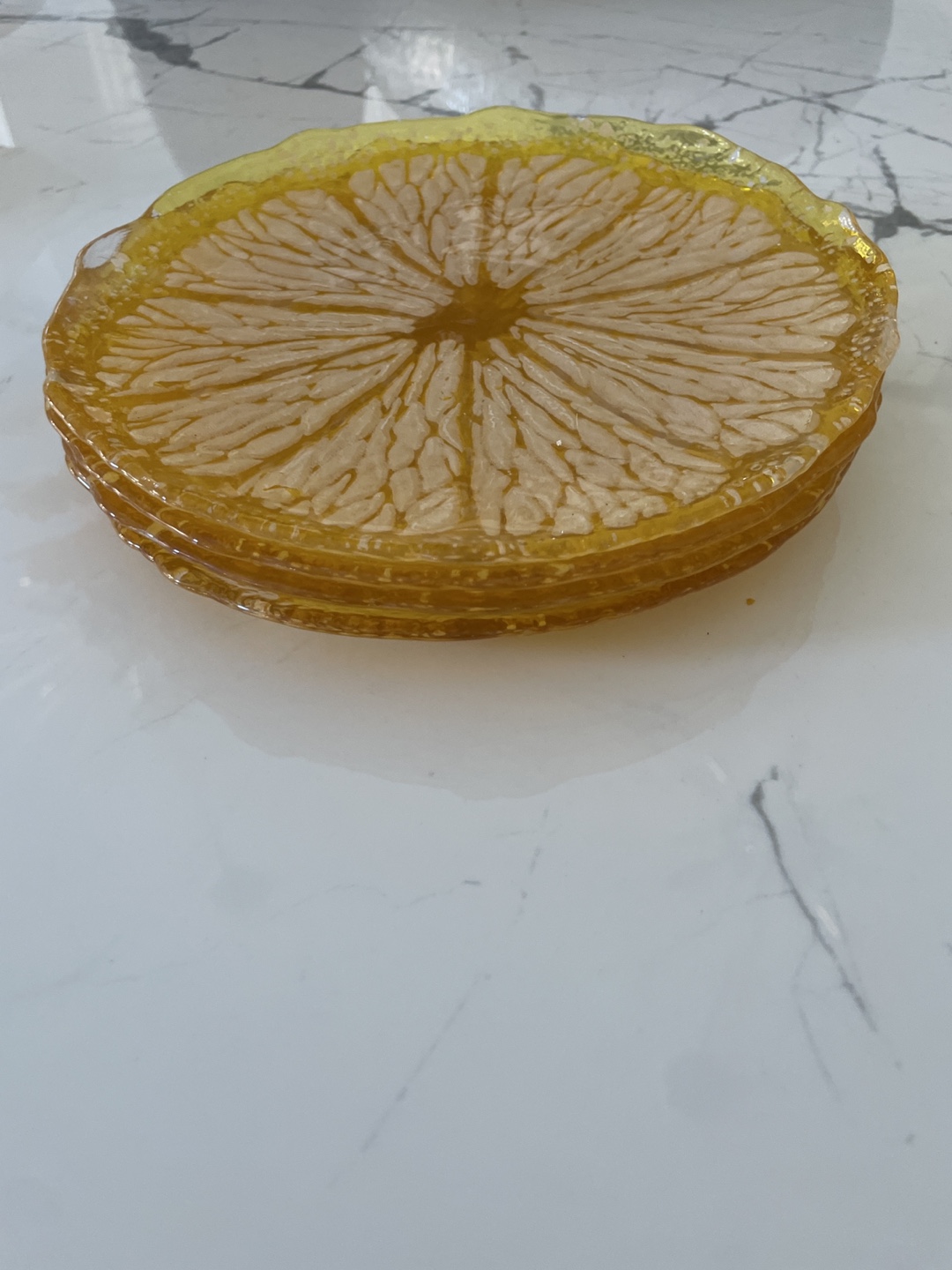 Set of Lemon Shaped Resin Coasters and Bowls - photo 4