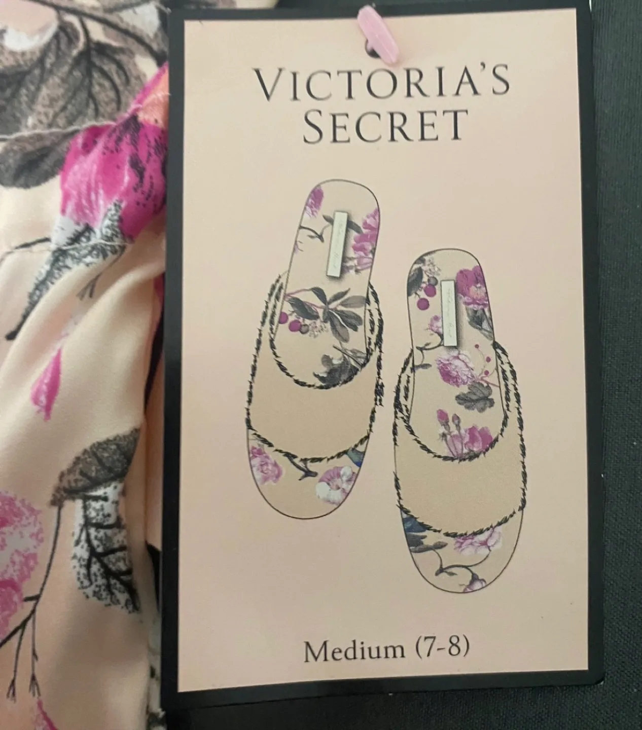 Victoria’s Secret Floral Faux Fur Slipper Set with Dust Bag image indicator(4)