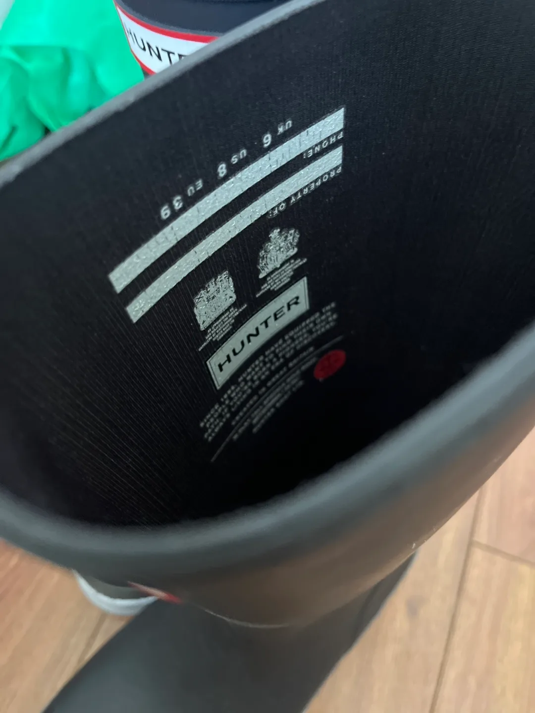 Hunter boots with a slight wedge image indicator(5)