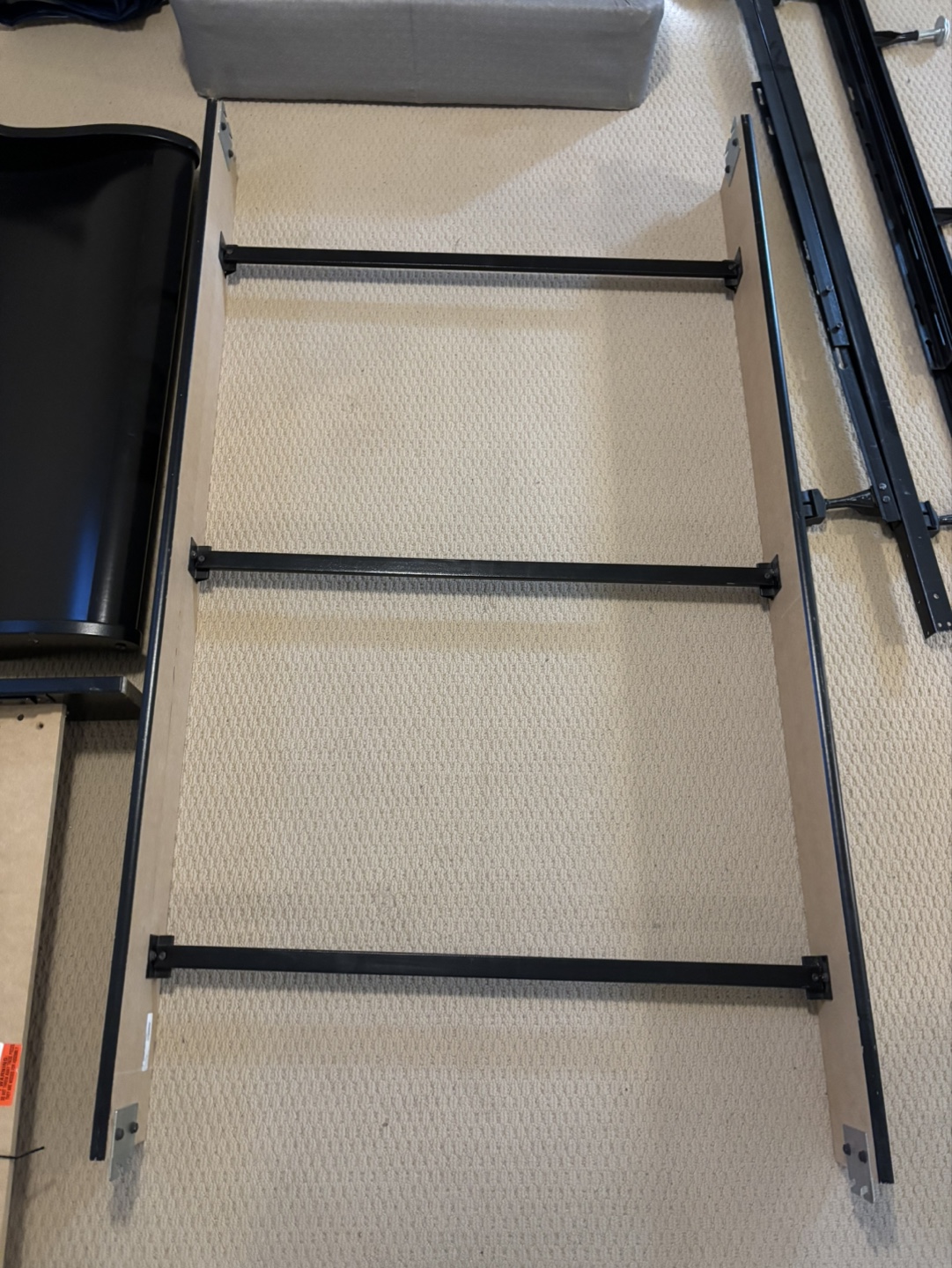 Full-Size Black Bed Frame with Box Spring - photo 2