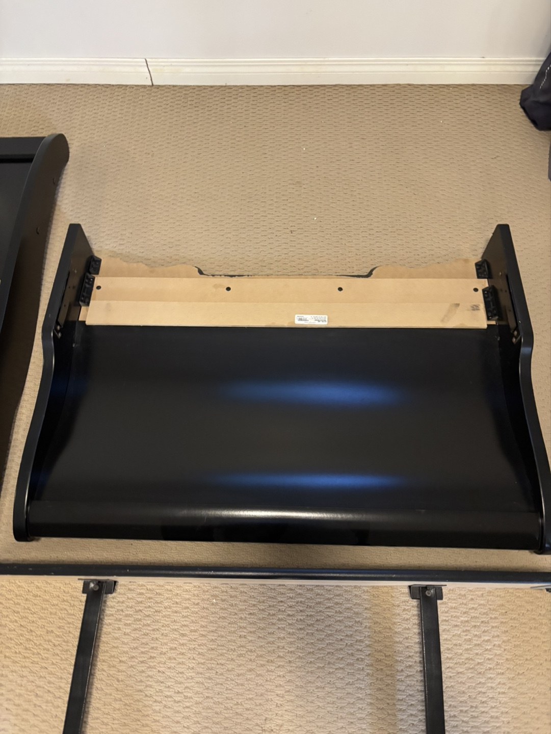 Full-Size Black Bed Frame with Box Spring - photo 4