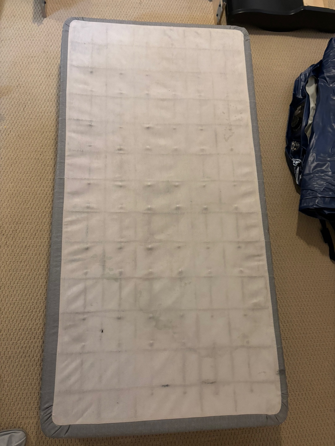Full-Size Black Bed Frame with Box Spring