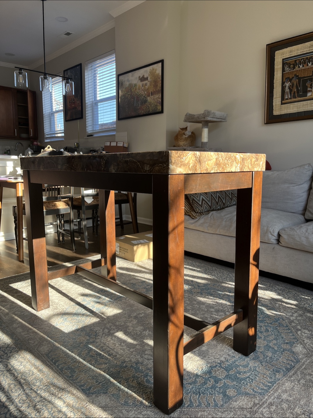 Kitchen Island Table with cultured Marble Top - photo 2