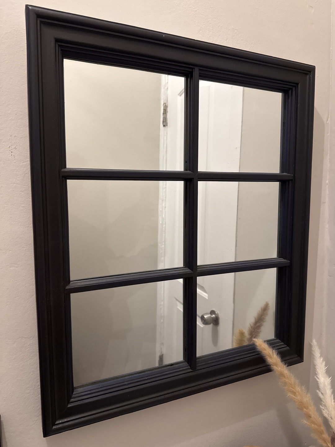 Black Framed Paneled Mirror