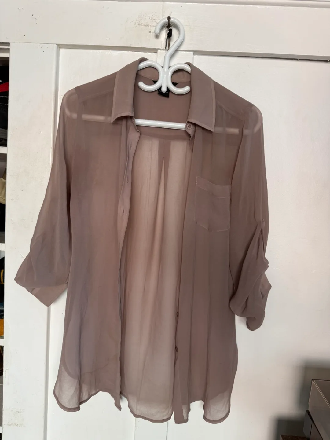 Beige see-thru shirt thumbnail
