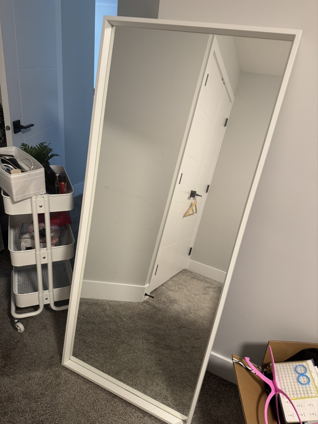 Full Length White Frame Mirror