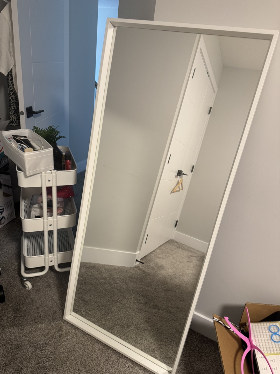 Full Length White Frame Mirror - photo 2