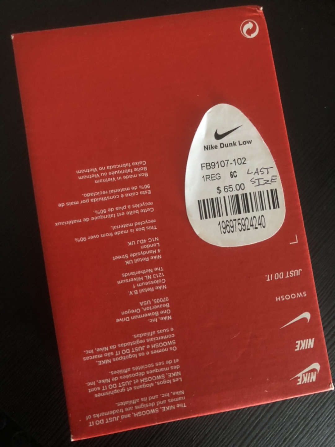 Nike Dunk Low Toddler Shoes Size 6C - photo 2