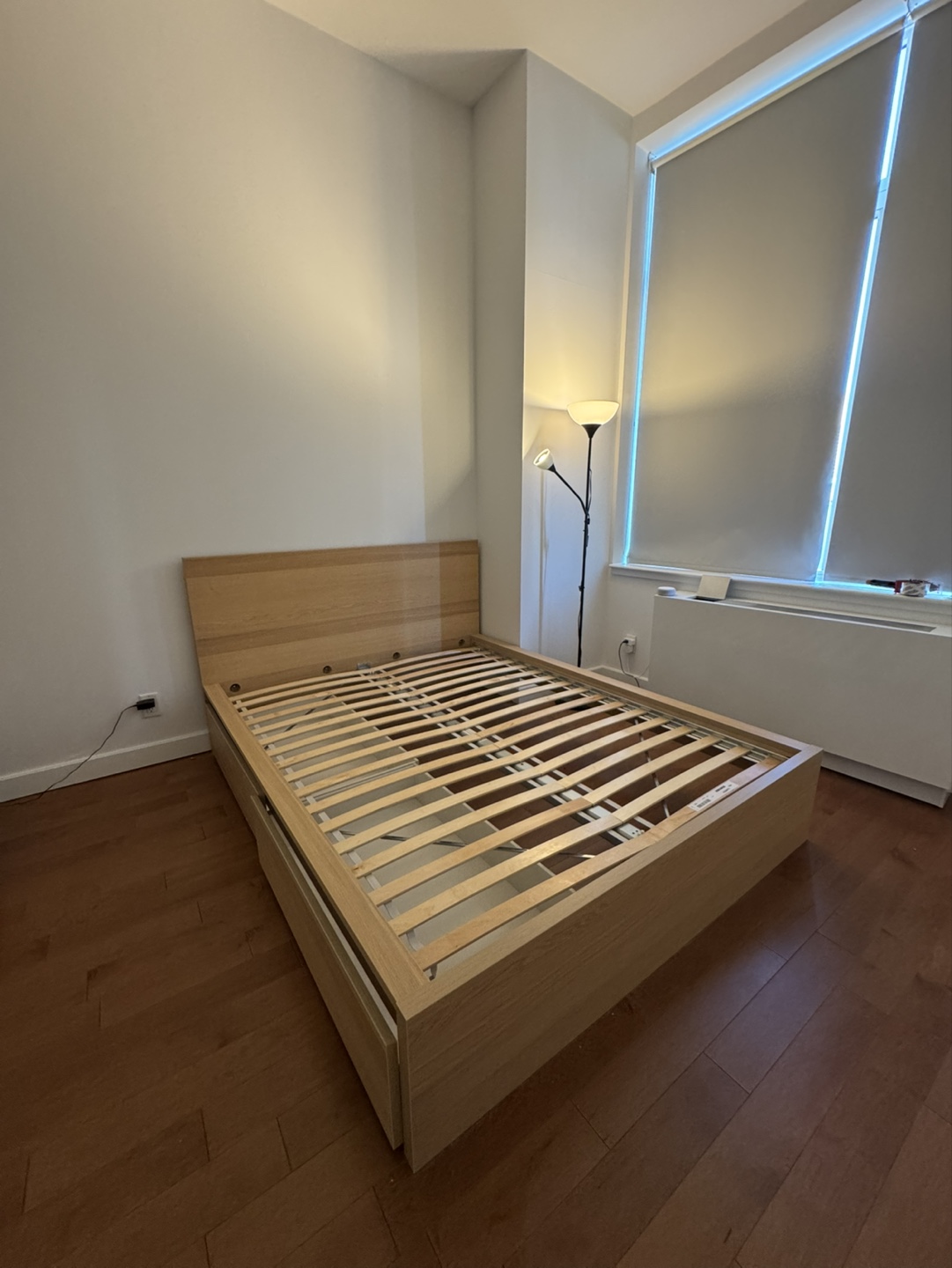 IKEA MALM Queen Bed Frame with 2 Drawers - Oak Veneer