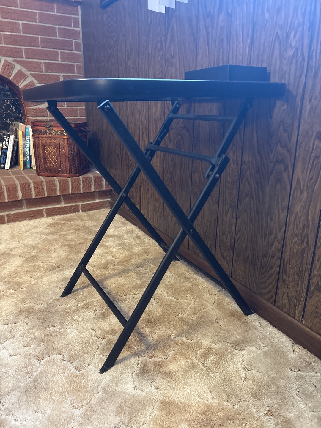 Black Metal and Glass Folding Table - photo 2