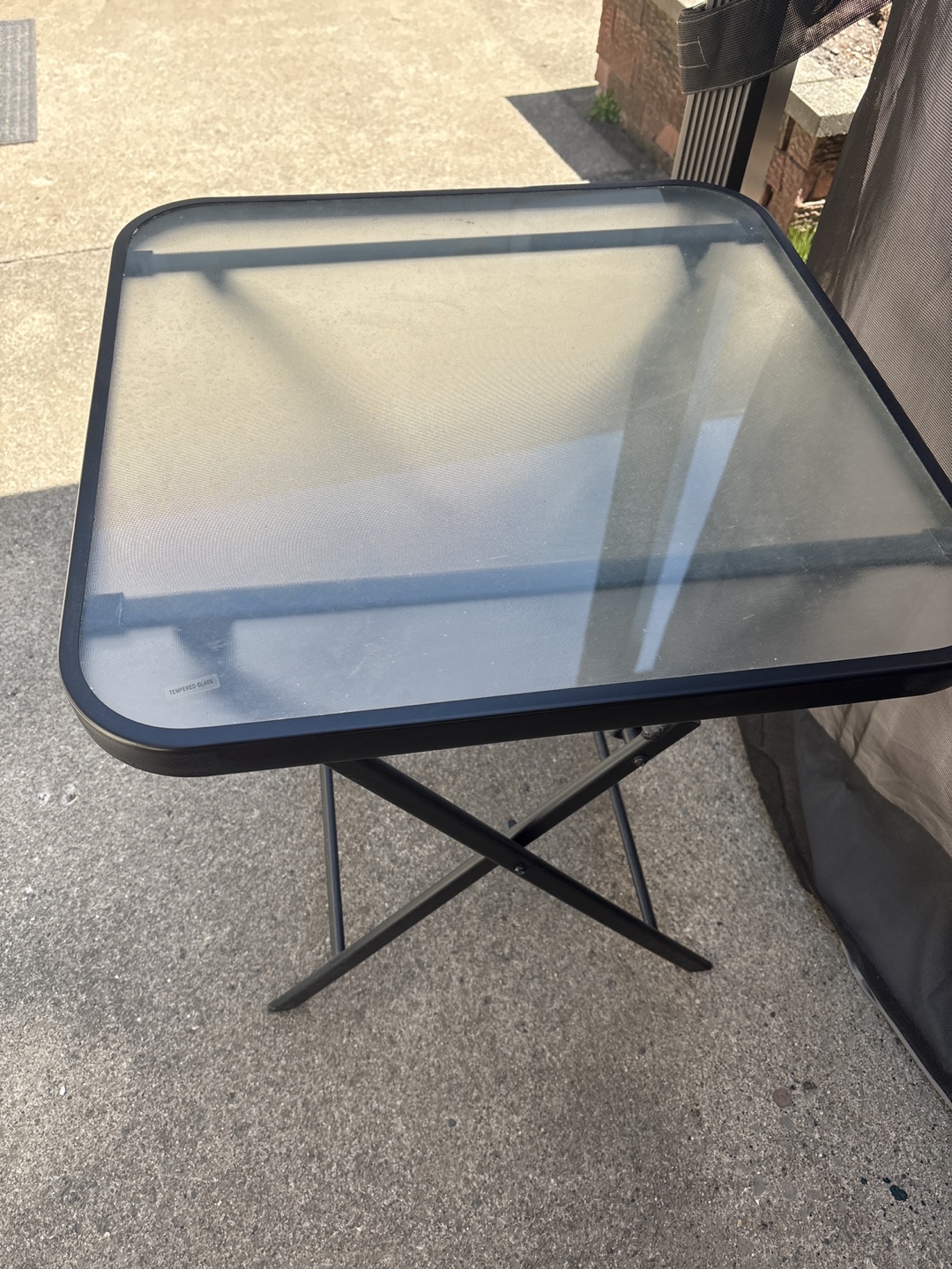 Black Metal and Glass Folding Table - photo 3
