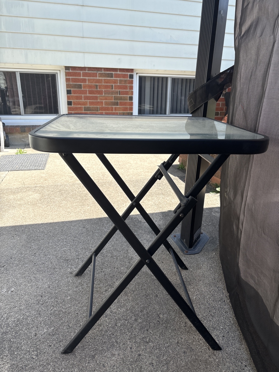 Black Metal and Glass Folding Table - photo 4