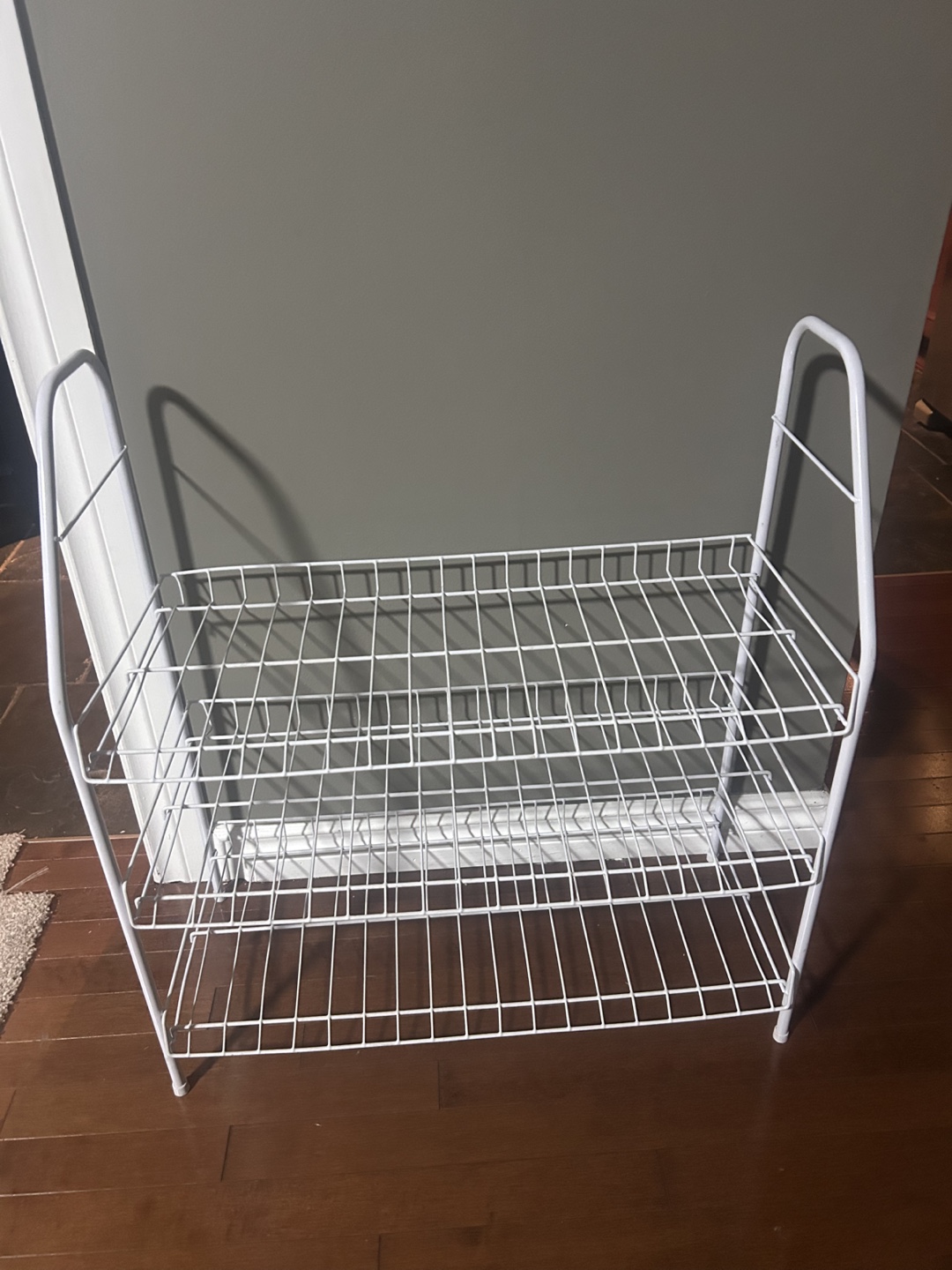 White Metal 3-Tier Shoe Rack