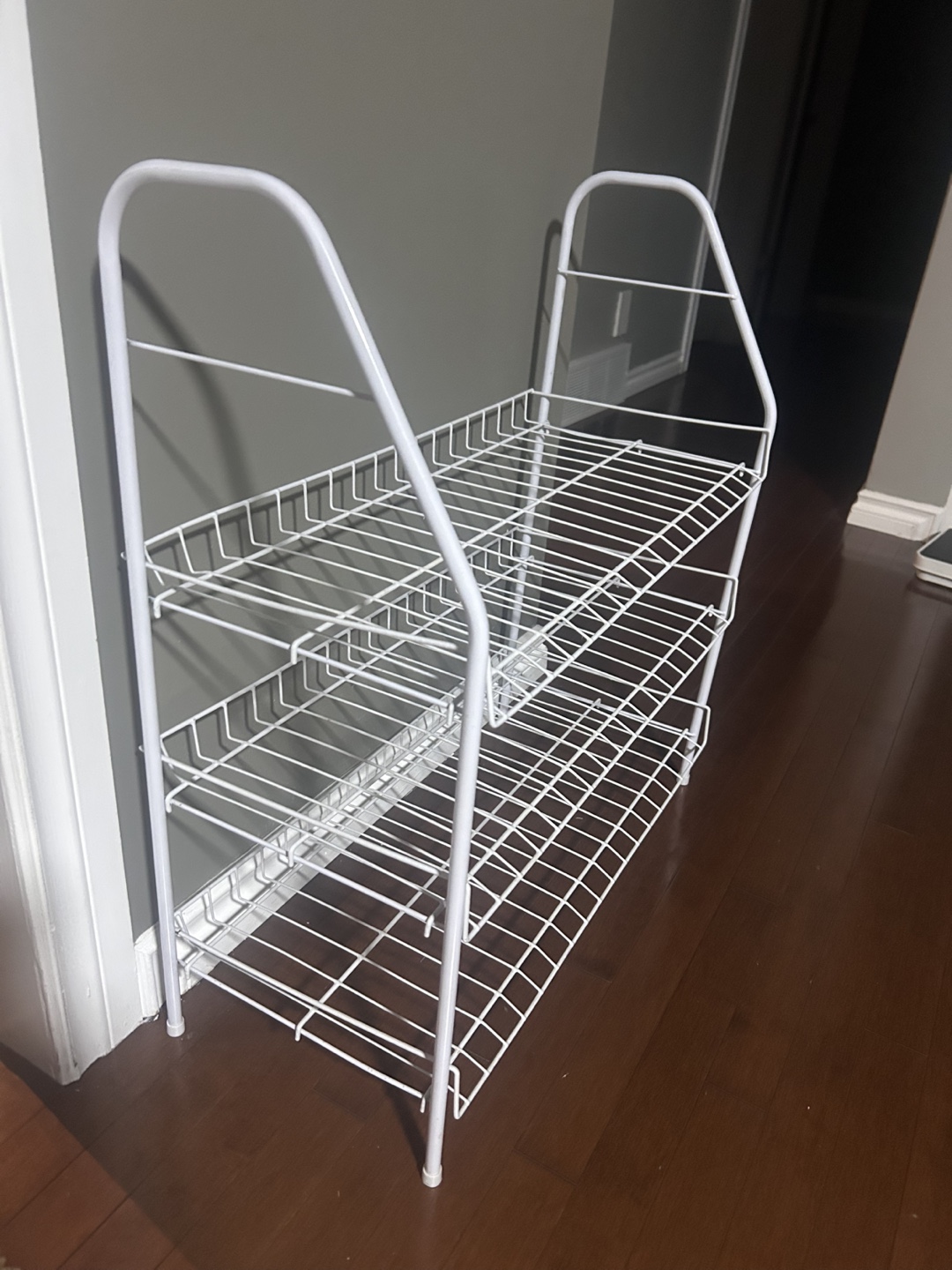 White Metal 3-Tier Shoe Rack - photo 2