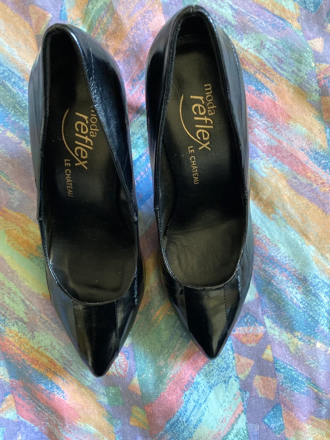 Black leather heels thumbnail
