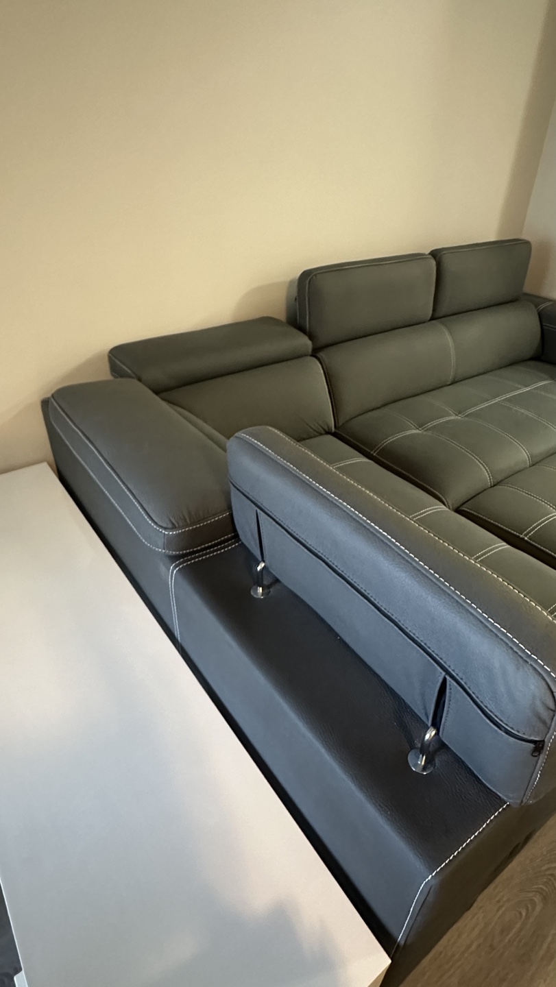 Grey Sectional SOFA-BED with Storage Ottoman - photo 5