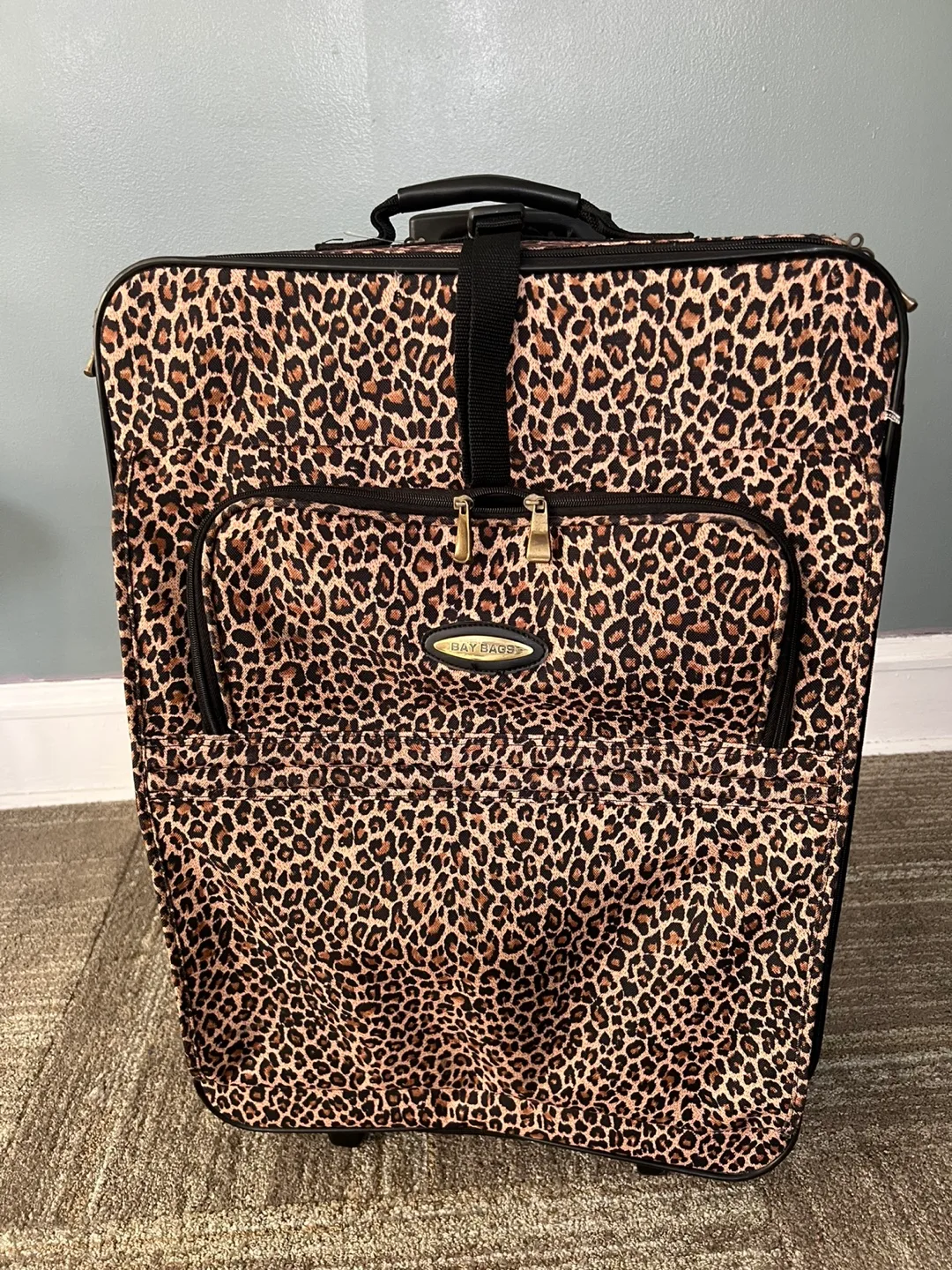Rolling Leopard Print Suitcase thumbnail