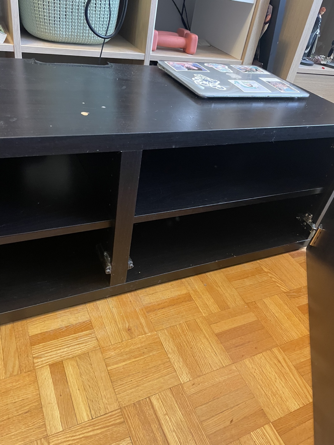 Black TV Stand with Storage - photo 2