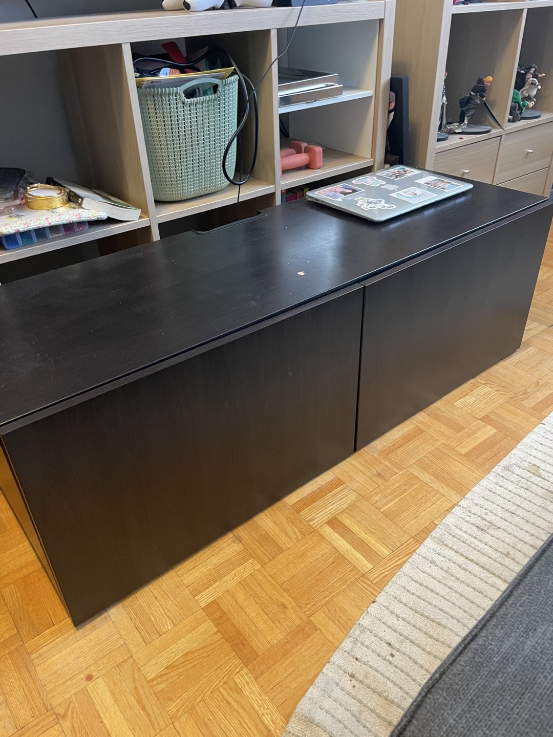 Black TV Stand with Storage