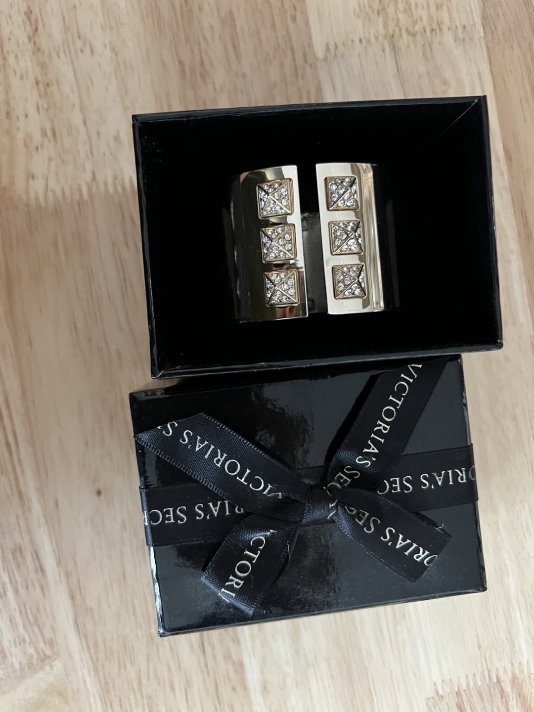Victoria's Secret gold Cuff Bracelet with Rhinestones