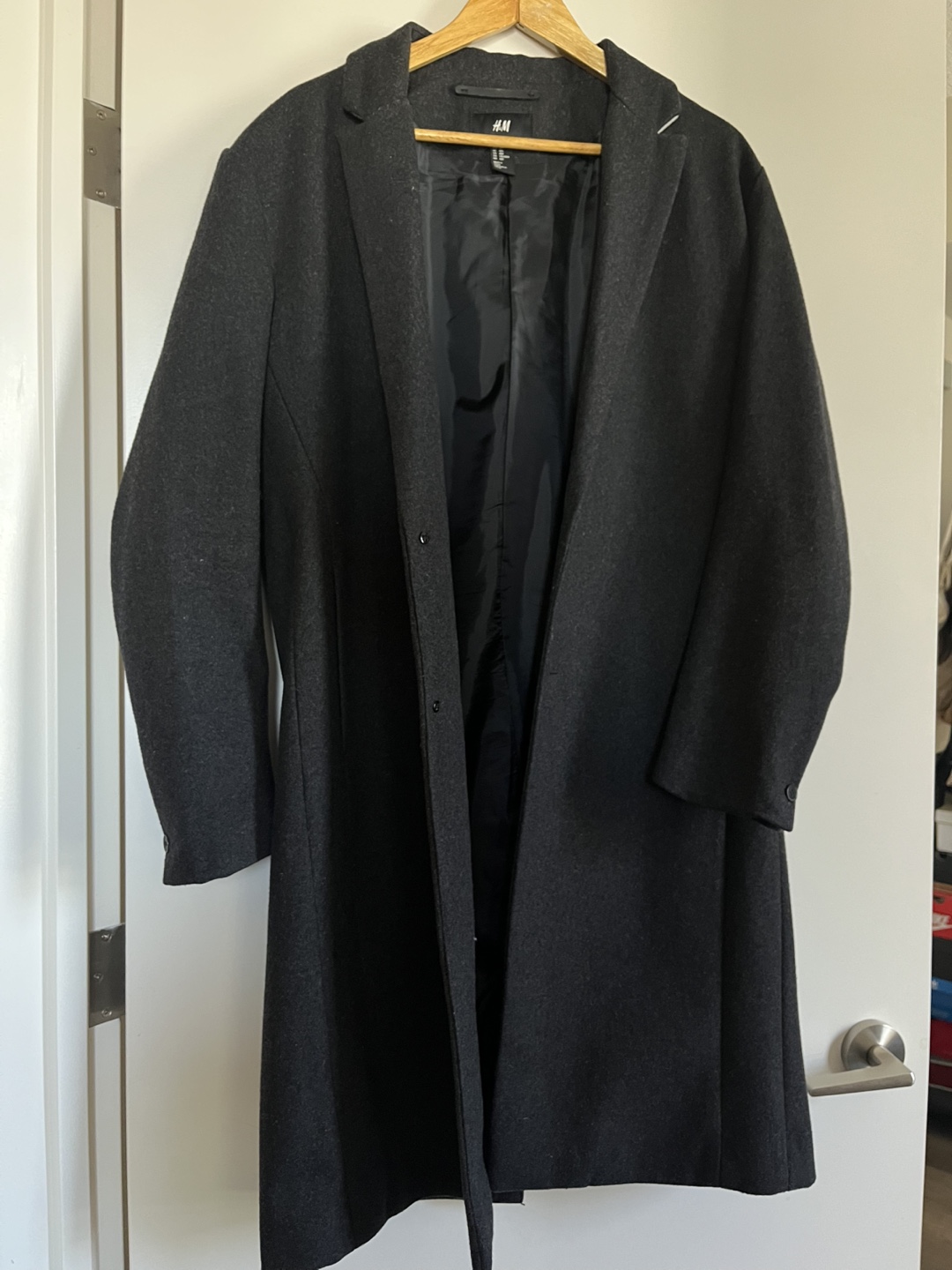 Men's Dark Grey Longline Coat