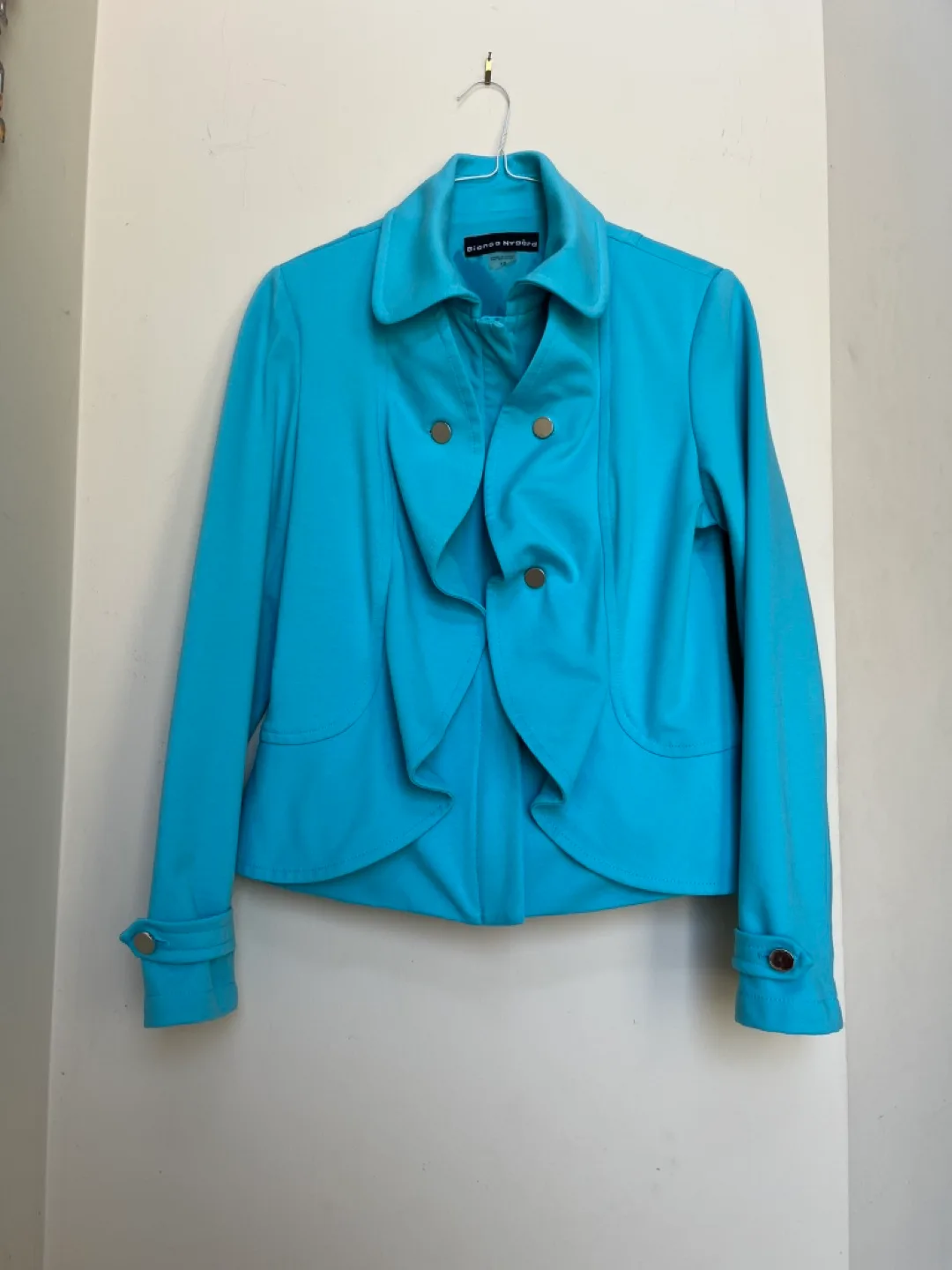 Bianca Nygård Women's Size 12 Turquoise Jacket thumbnail