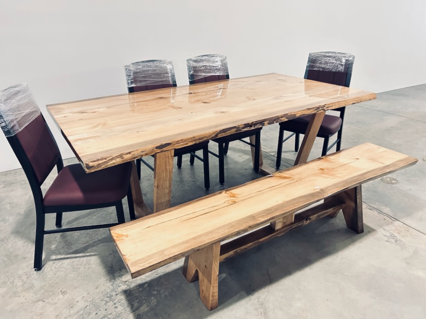 Live Edge Dining Table with Bench - photo 2